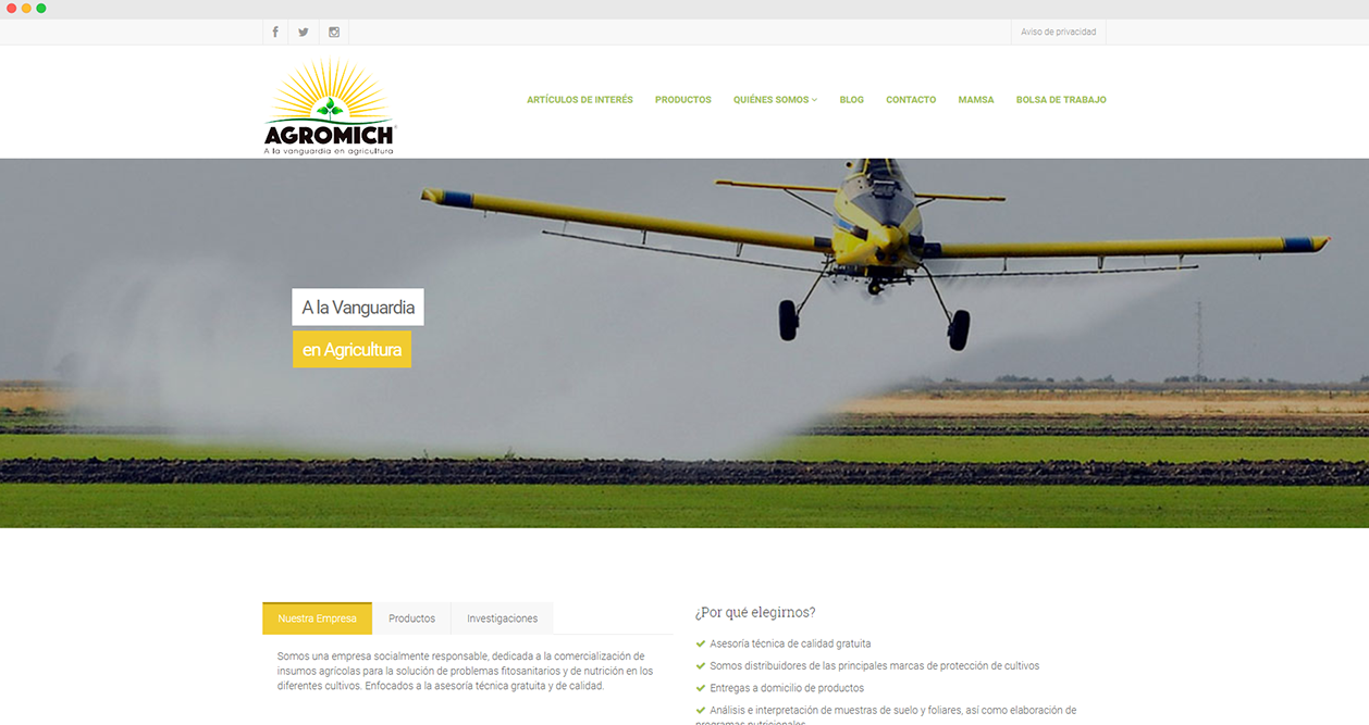 Agromich – Corporate Site Self-manageable